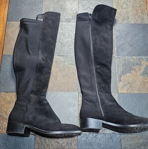 Nine West black faux-suede knee-high boots